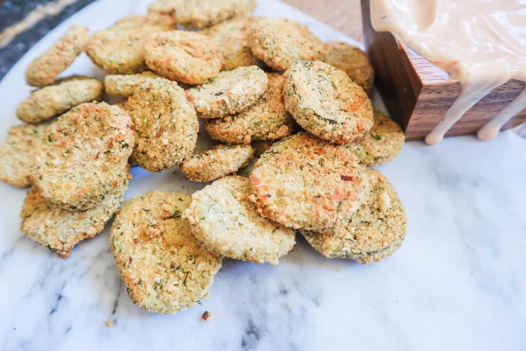 Lightened Up "Fried" Pickles 