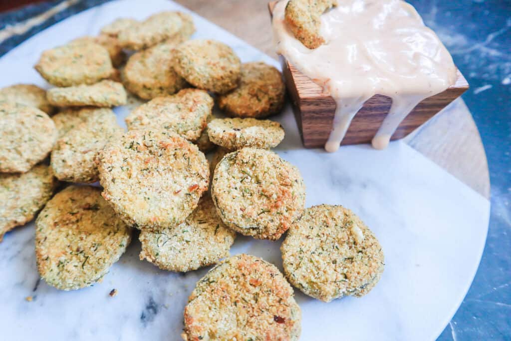 Lightened Up "Fried" Pickles 