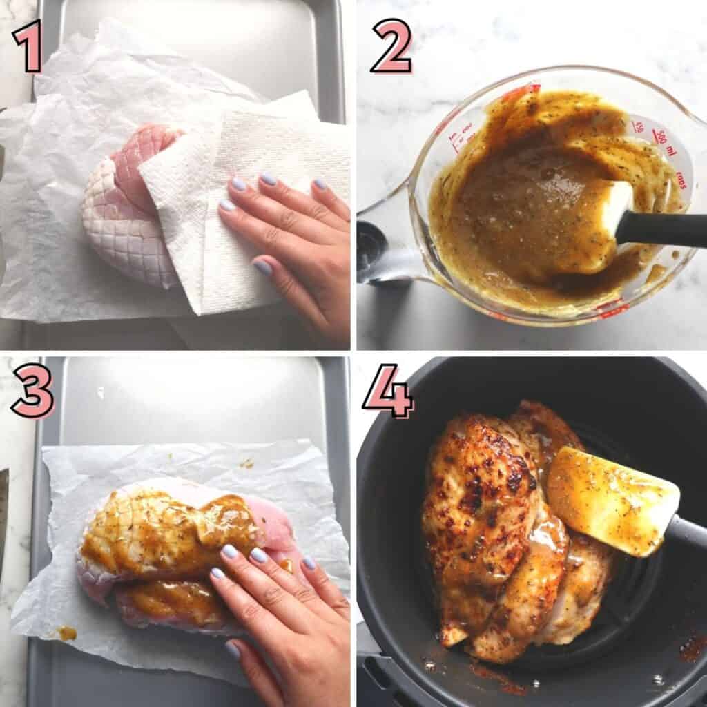Instructions to prepare air fryer turkey breast