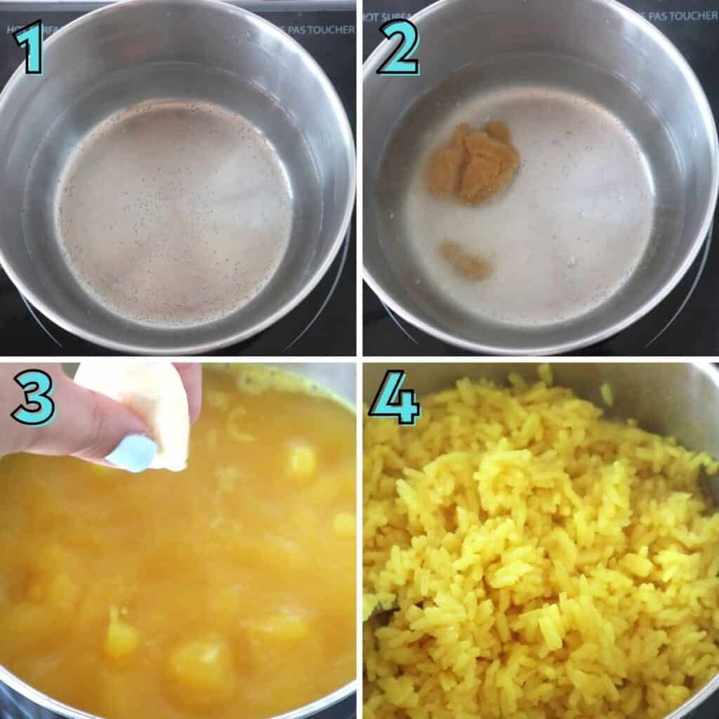 Instructions for preparing yellow rice 