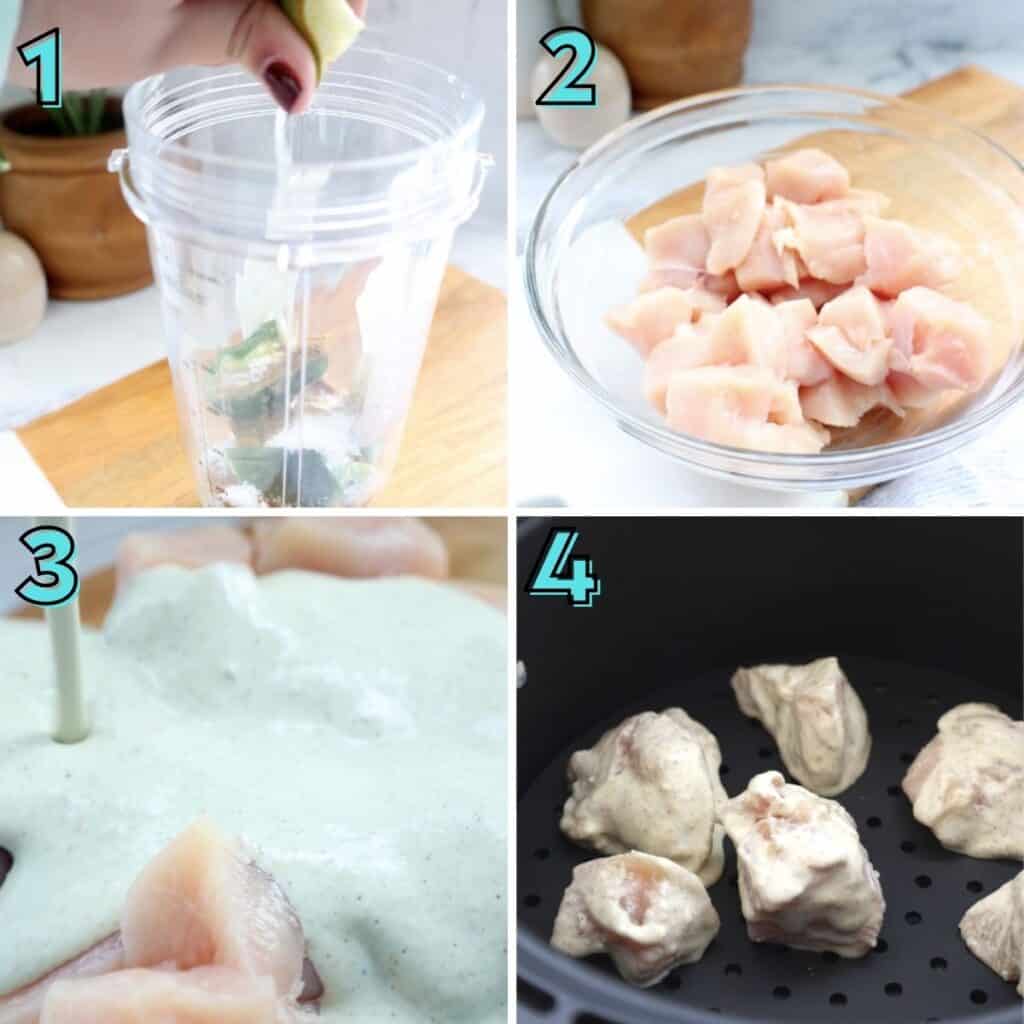 How to make malai chicken tikka, step by step photos.