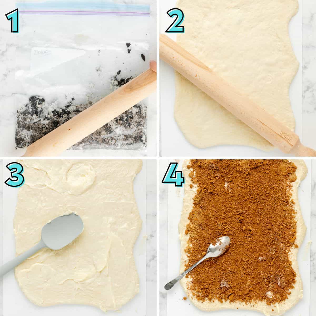 Collage with step by step recipe instructions.