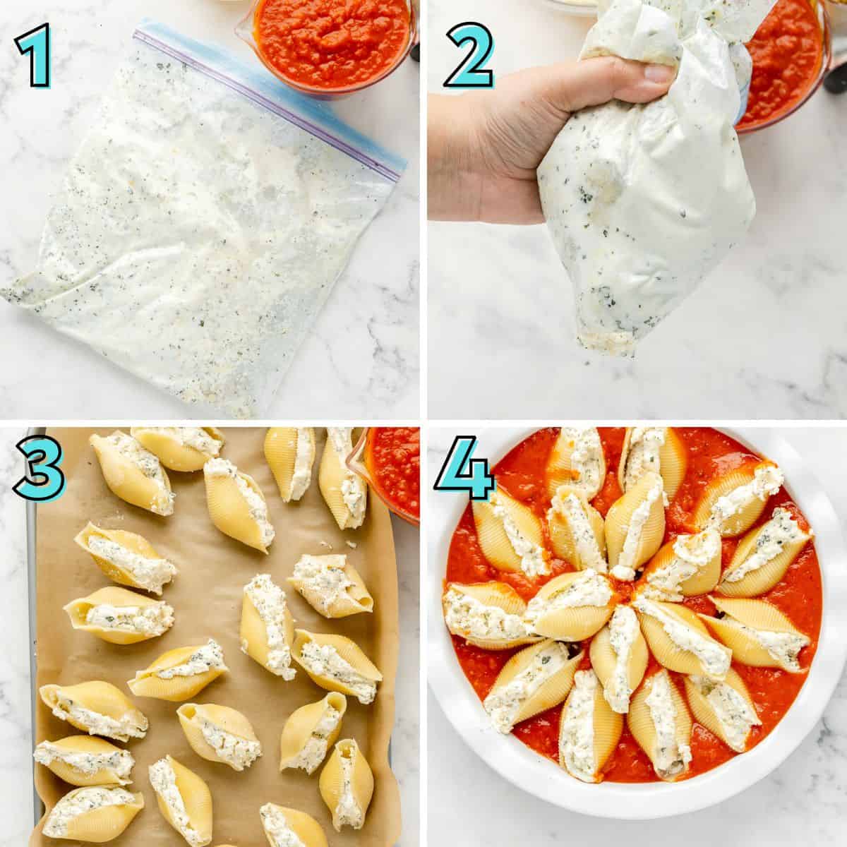Step by step recipe instructions in a collage.