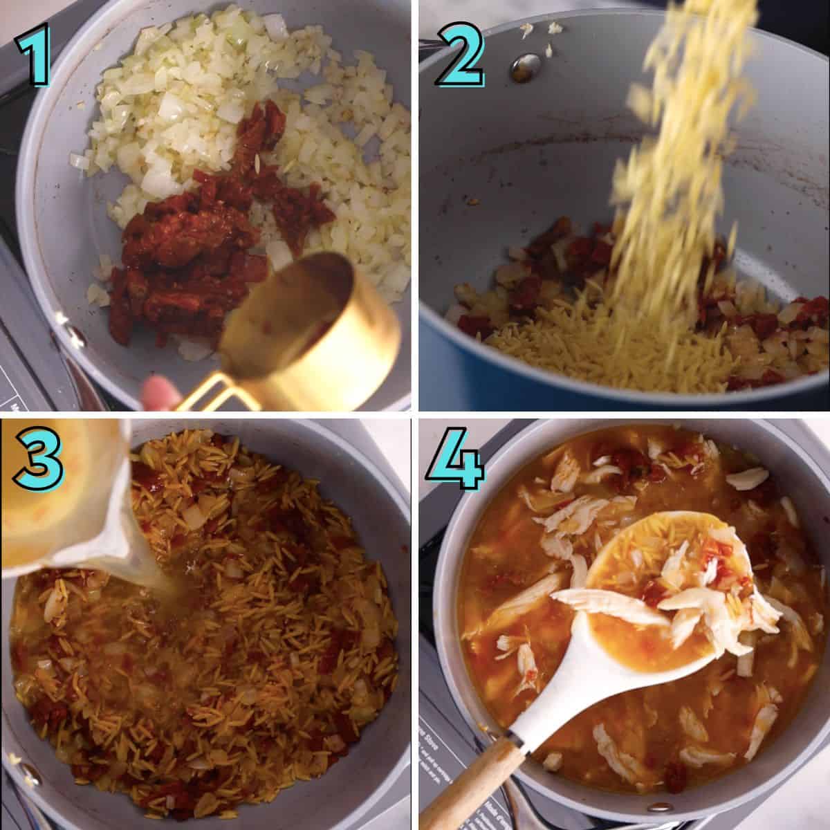 Step by step recipe instructions, in a collage.