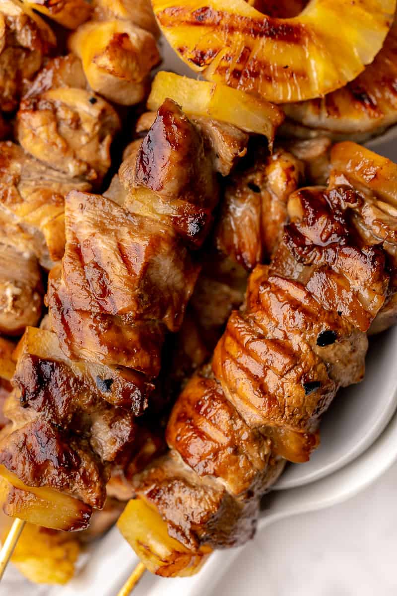 Hawaiian Pineapple Chicken Teriyaki Skewers - The Sassy Foodie